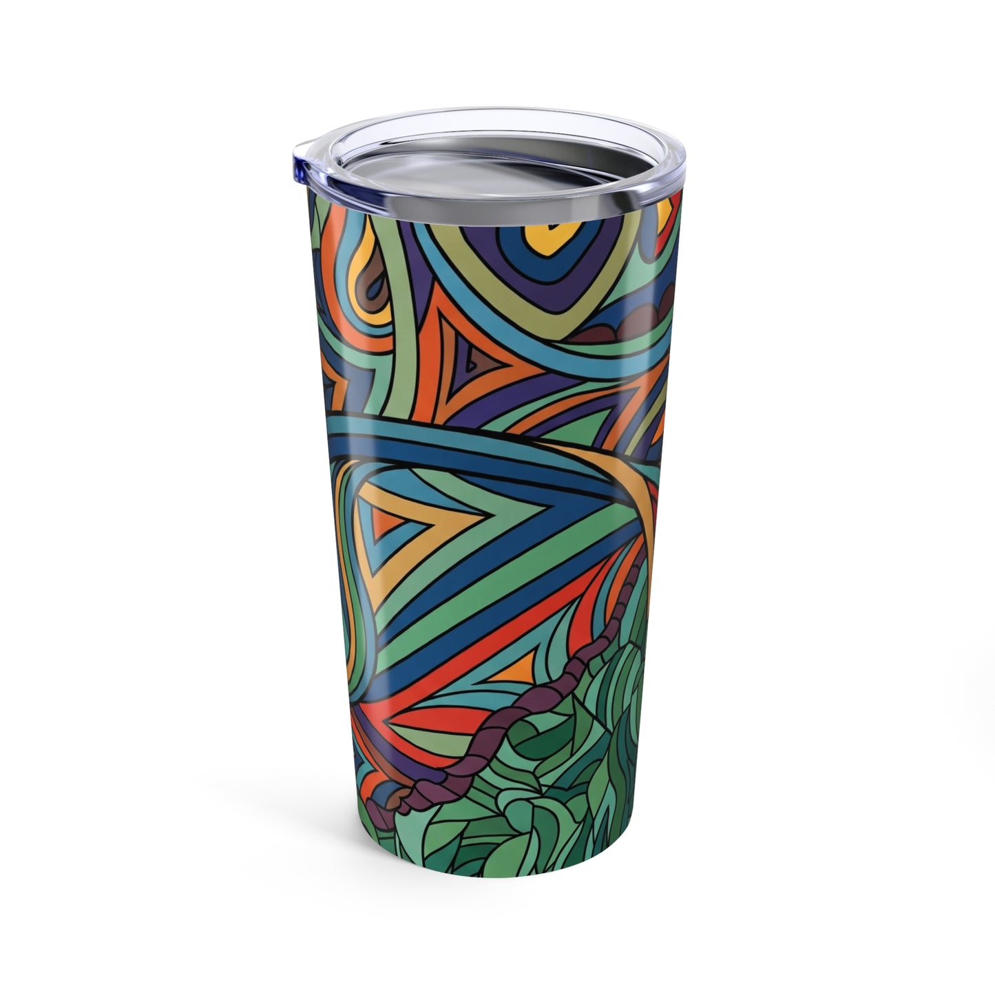 20oz Stainless Steel Tumbler With Double Wall Vacuum Insulation Leak Proof Lid Printed Design For Everyday Travel