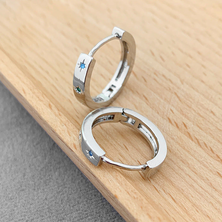 Womens Five Pointed Star Earrings Sweet Ear Jewelry Cool Ear Bone Ring High Sense Copper Earrings Fashion OL Earrings Pair of Earrings Gold Platinum