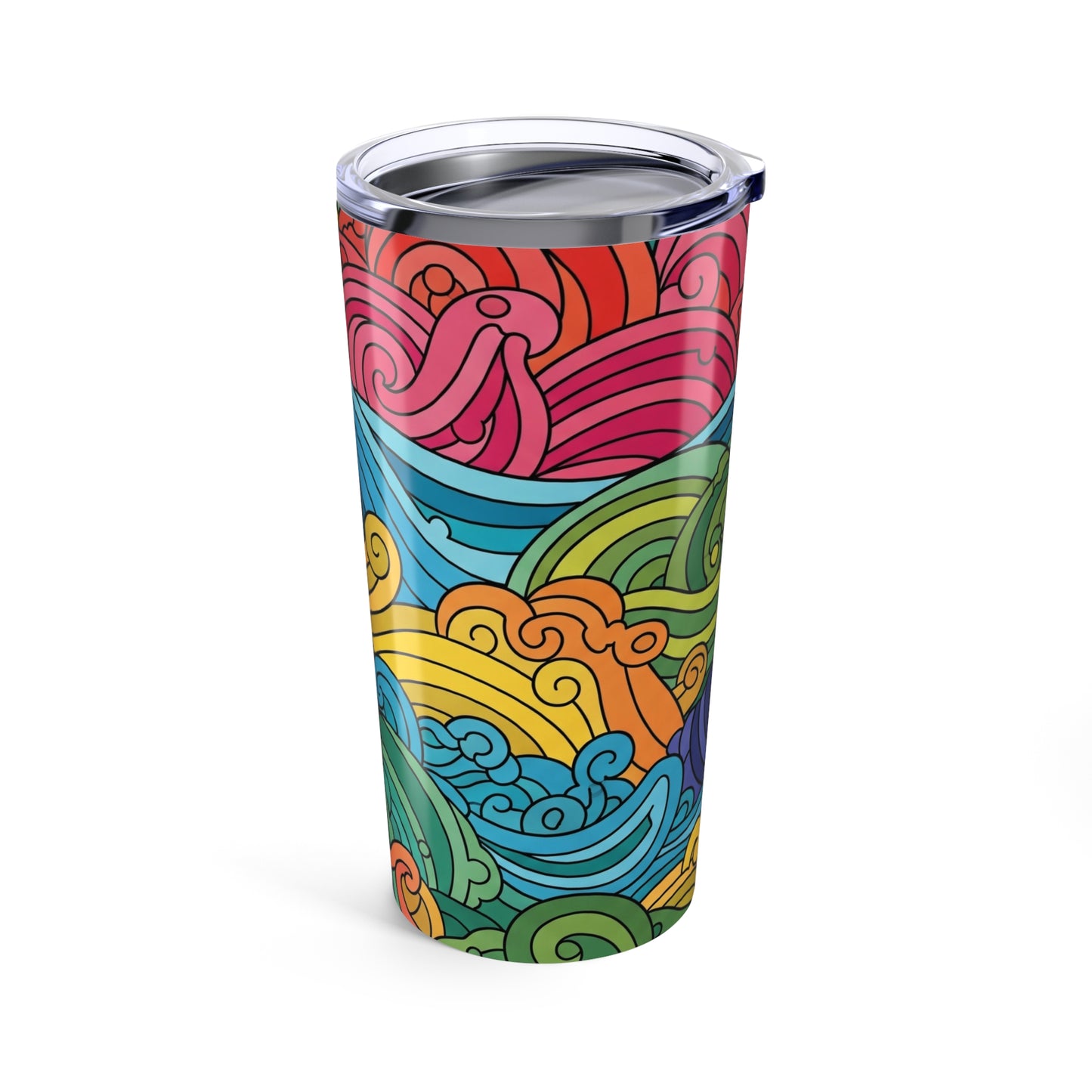 20oz Stainless Steel Tumbler With Printed Pattern Double Wall Insulation Spill Resistant Travel Mug Dishwasher Safe