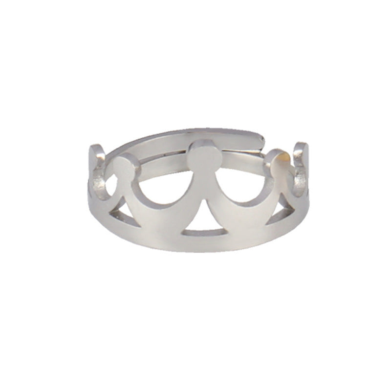 Stainless Steel Geometric Ring Natural Style Women Gold Silver Trendy Fashion Hip Hop Minimal Jewelry Timeless