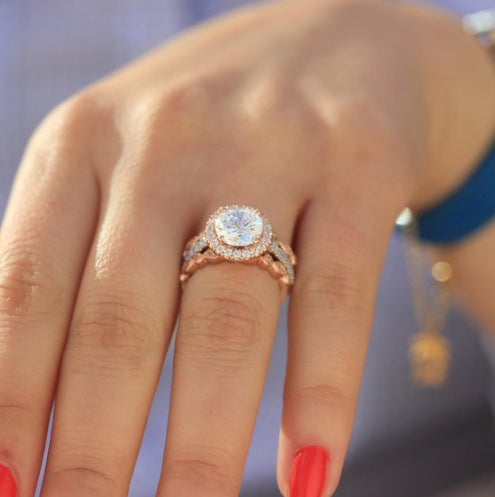 Couple Ring Set Gold Plated Alloy Wave Design Inlaid Gemstone Promise Engagement Wedding Anniversaries Jewelry