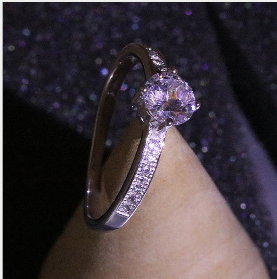 Gold Plated Diamond Ring Heart Eight Arrows Wedding Band For Men And Women White Copper Jewelry Classic Finish