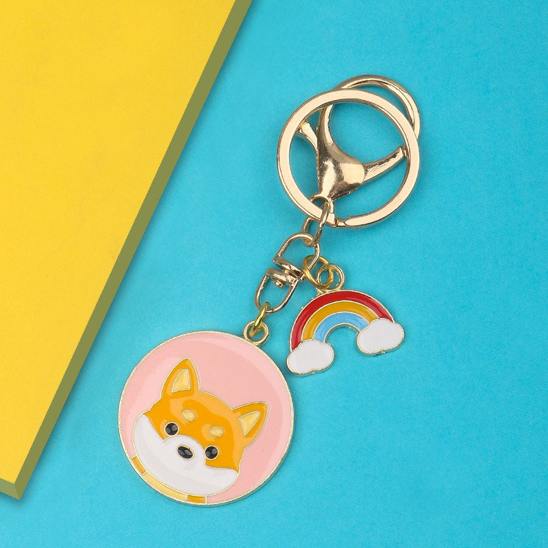 Metal Dog Breed Keychain Set Featuring Shiba Inu Schnauzer Shar Pei Falcon Durable Metal Keychain For Dog Lovers