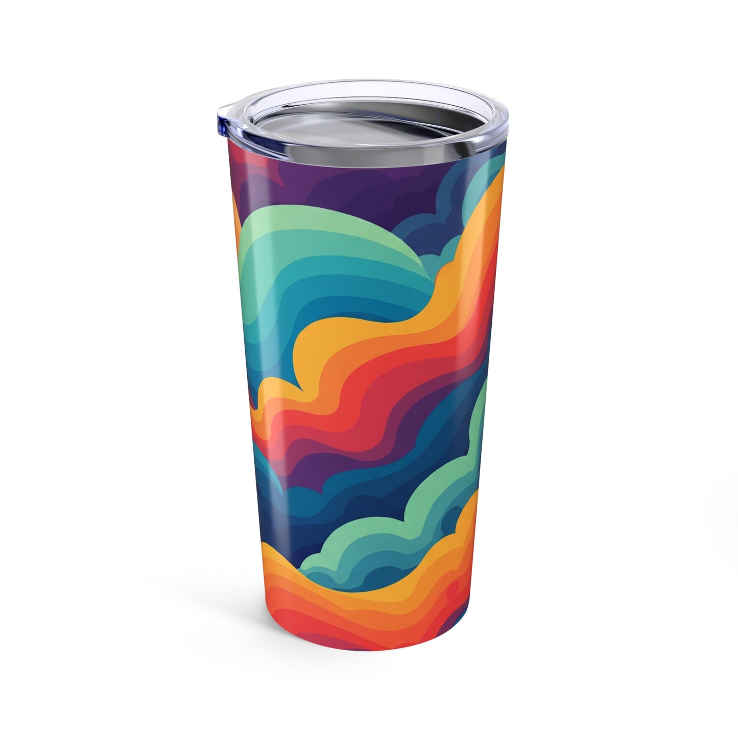 20oz Steel Tumbler With Printed Pattern Double Wall Insulation Leak Proof Lid For Hot Or Cold Beverages At Home