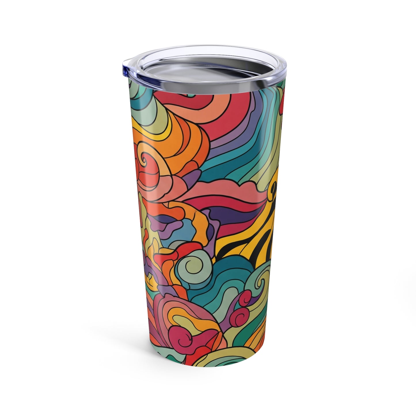 20oz Stainless Steel Travel Mug With Vacuum Insulation Keeps Hot Or Cold Drinks Printed Pattern For Office Use