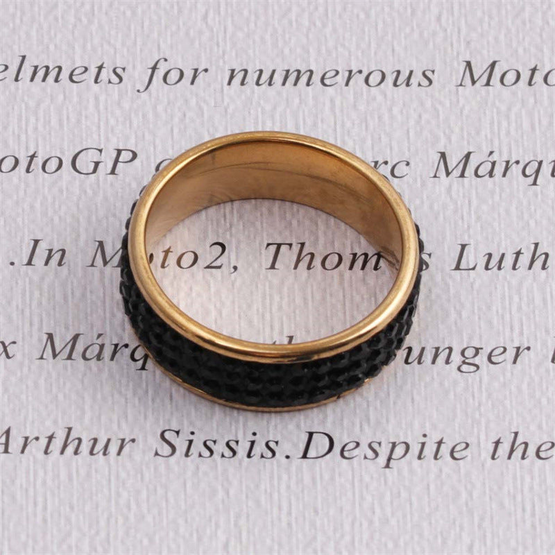 Stainless Steel Diamond Ring Jewelry 8 Mm Wide Durable Metal Band Ideal For Travel Gifts Anniversary Gifts And