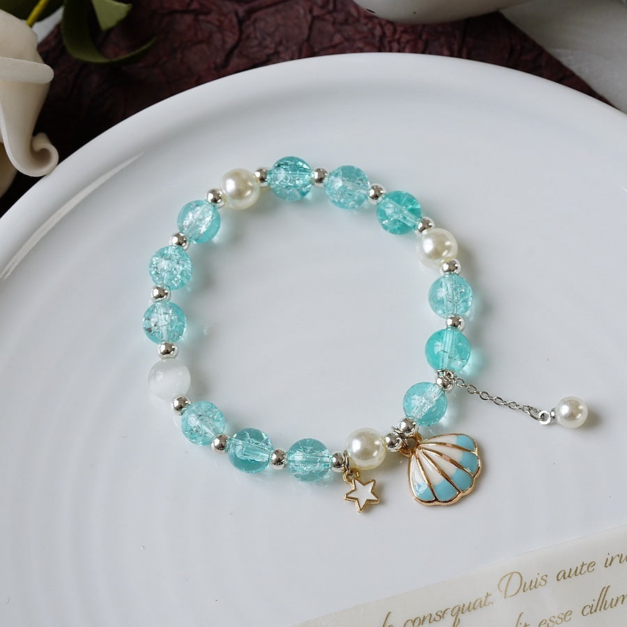 Womens Beaded Bracelet With Pearl Crystal And Alloy Animal Zodiac Charms Cartoon Adjustable Length Cute Charm