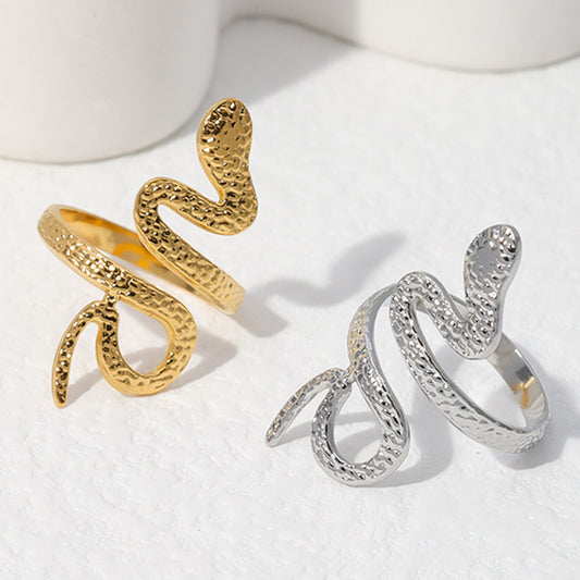 Snake Ring Serpent Open Mouth Gold Plated Statement Jewelry