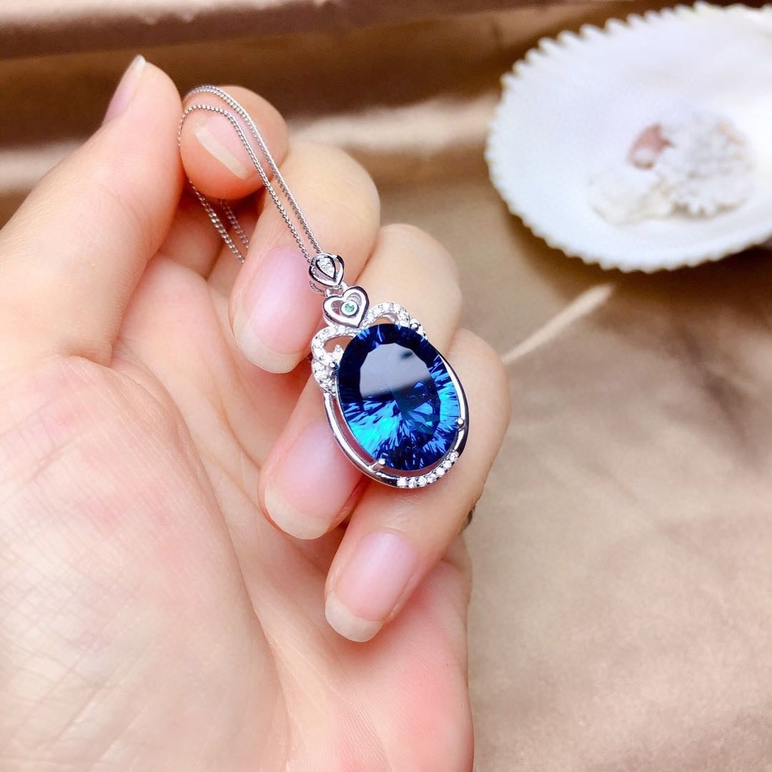 Copper Geometric Ring For Women With Simulated Dark Blue Zircon Round Jewelry Simple Copper Ring For Daily Use