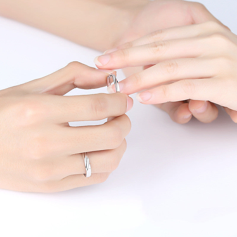 925 Sterling Silver Ring Mobius Strip Couple Ring Simple Band for Men and Women Promise Ring Wedding Ring Engagement Ring Anniversary Gift