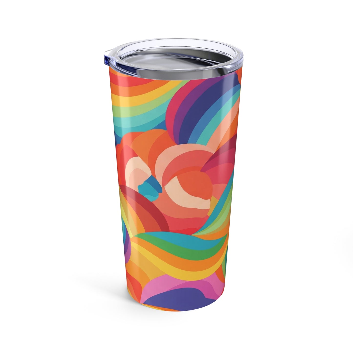 20 Ounce Stainless Steel Tumbler With Printed Design Double Wall Vacuum Insulated Spill Resistant Thermal Coffee