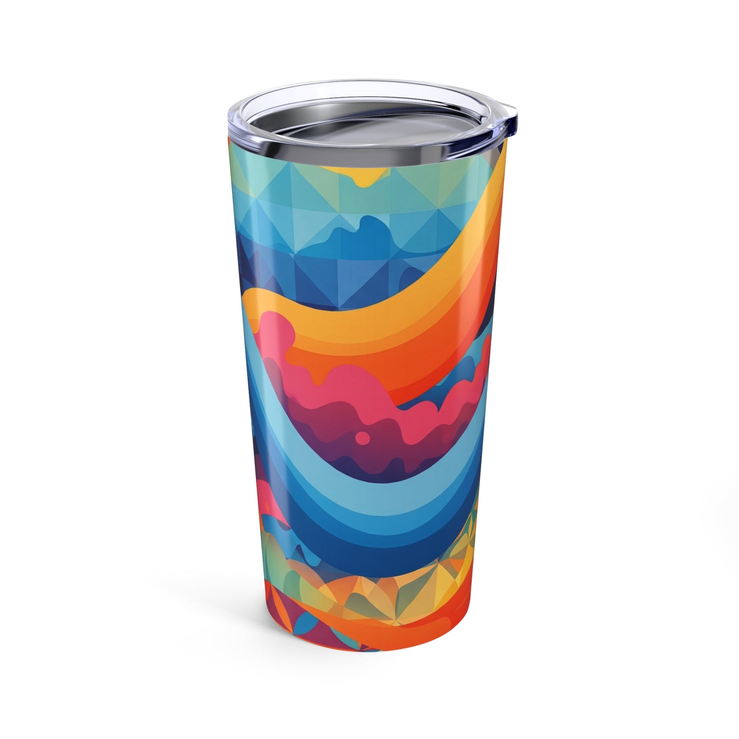 20 Oz Stainless Steel Travel Mug With Printed Design Double Wall Vacuum Insulation Leak Proof Durable Dishwasher