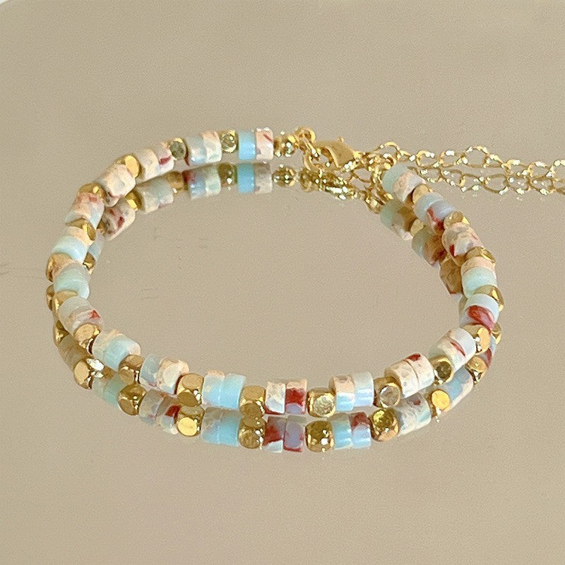 Women Electroplated Bracelet With Artificial Crystal Chic Design Fashionable Bangle Jewelry For Women And Girls