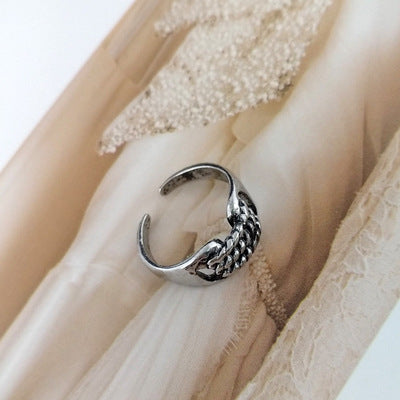 Couples Vintage Geometric Metal Rings Set Electroplated Matching Belt Style Travel Souvenir Gift For Travel Lovers