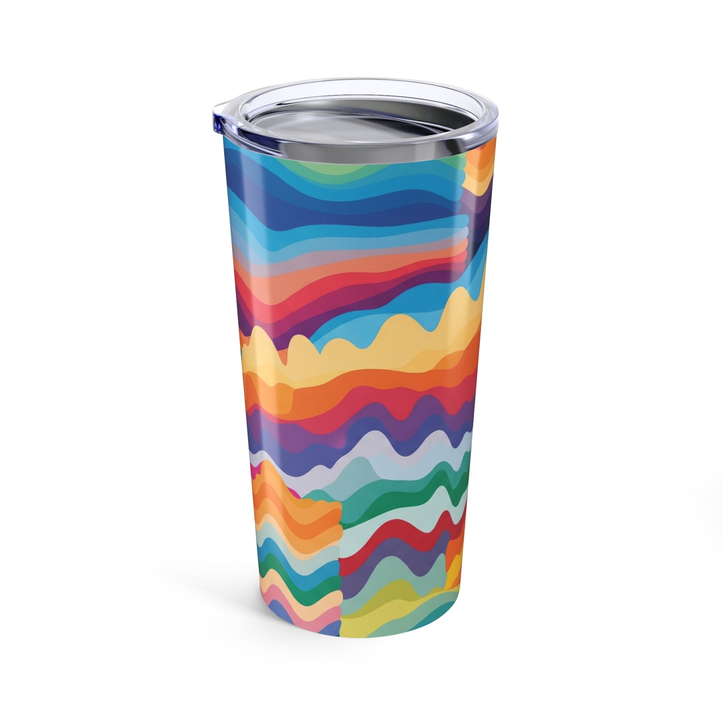 Twenty Ounce Stainless Steel Coffee Mug With Printed Artwork Double Wall Vacuum Insulated Leak Proof For Hot Or
