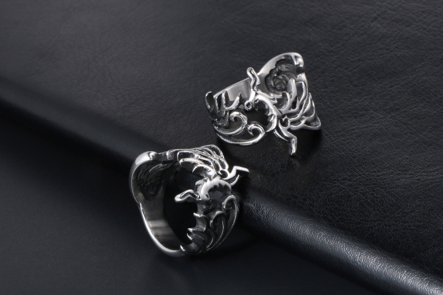 Retro Phoenix God Bird Titanium Steel Ring Unisex Crown Style Fashion Jewelry Gift Polished Titanium Ring Wear