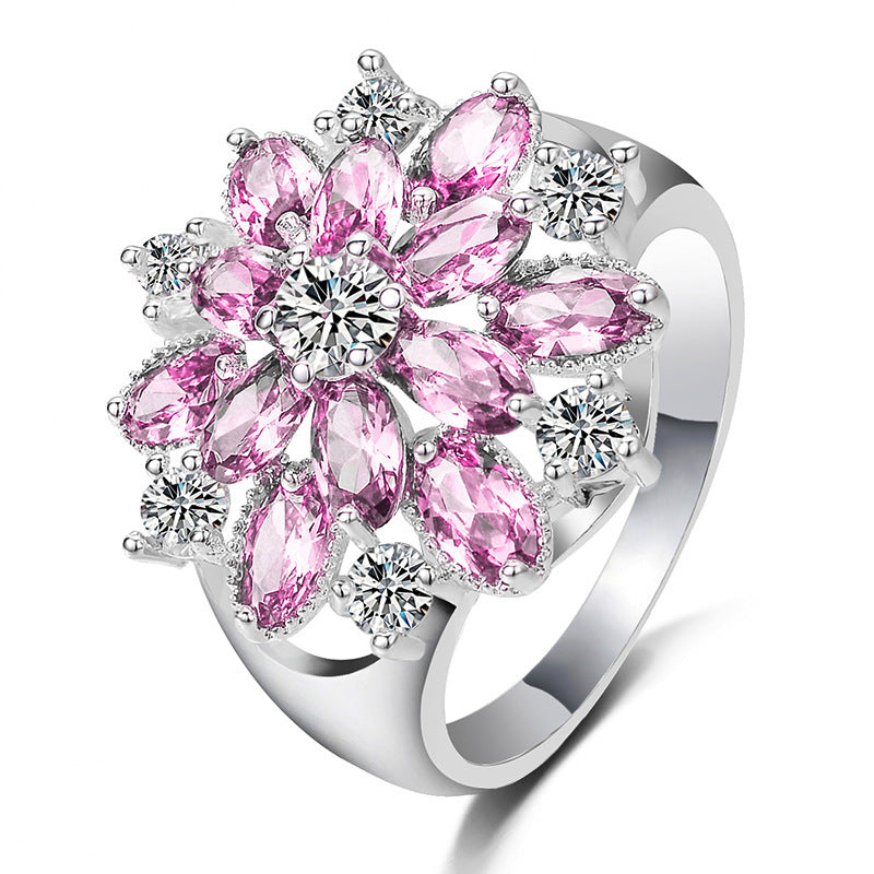 Women Zircon Ring With Micro Inlay Gemstones Elegant Hand Jewelry For Everyday Wear And Special Occasions Plus