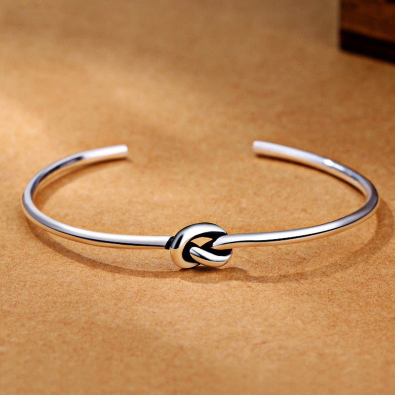 Men Copper Silver Plated Bracelet Twist Bamboo Knotted