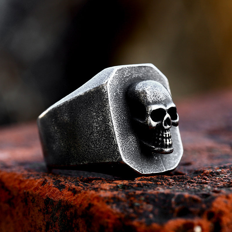 Stainless Steel Skull Ring for Men Vintage Punk Style Durable Ring US 7 8 9 10 11 12 13 Skull Ring for Everyday Wear
