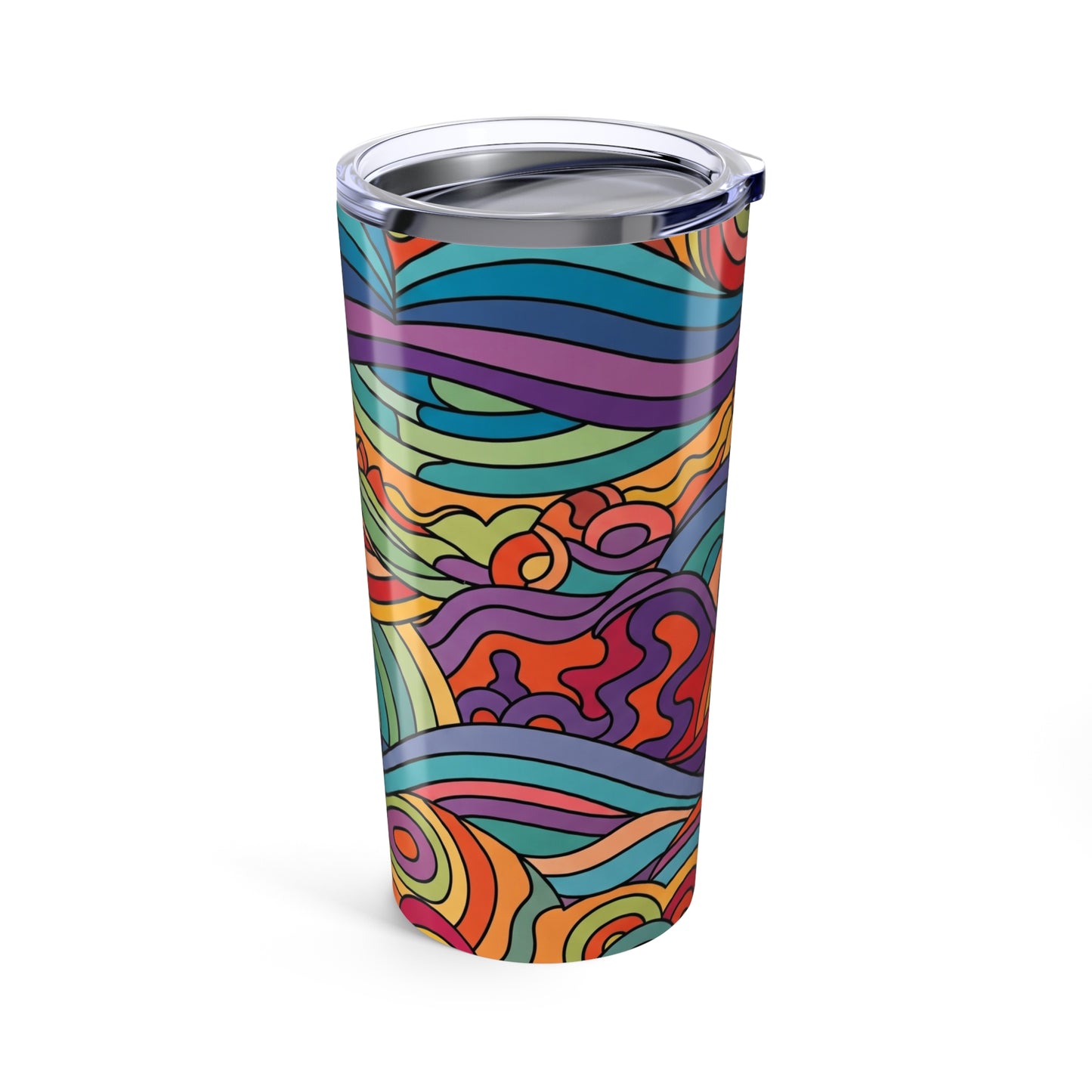 20 Oz Stainless Steel Printed Tumbler With Double Wall Vacuum Insulation Travel Coffee Cup Spill Resistant Design