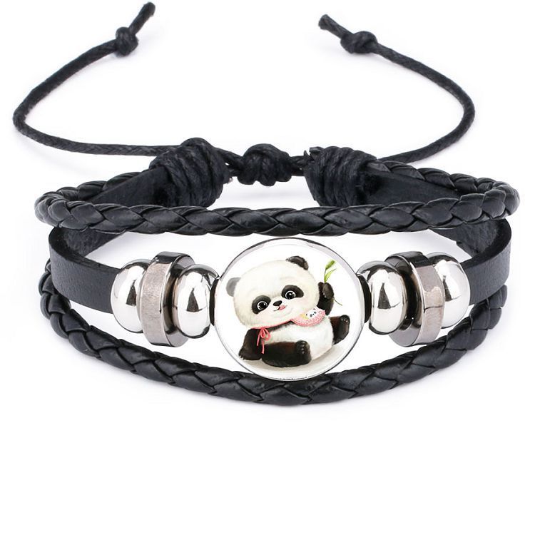 Womens Braided Leather Bracelet With Crystal Inlay Ethnic Style Adjustable Length Glass Bead Jewelry For Women