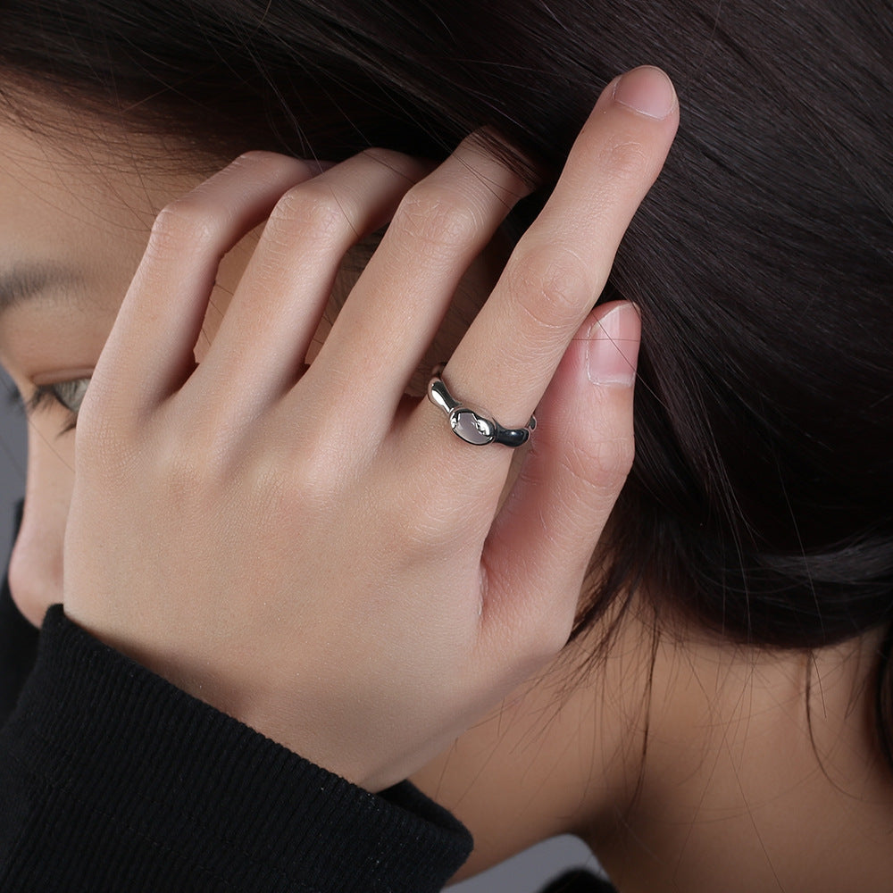 Womens Irregular Agate Ringlet Adjustable Crown Shape Gold Plated Copper Fashion Jewelry Korean Design Elegant