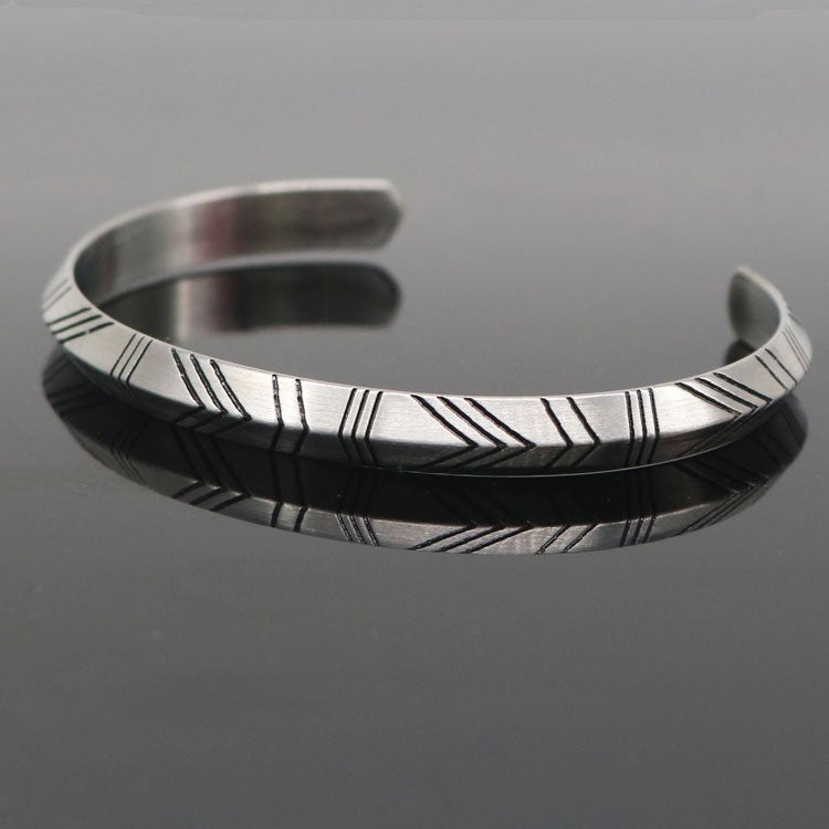 Men Copper Silver Plated Bracelet Twist Bamboo Knotted