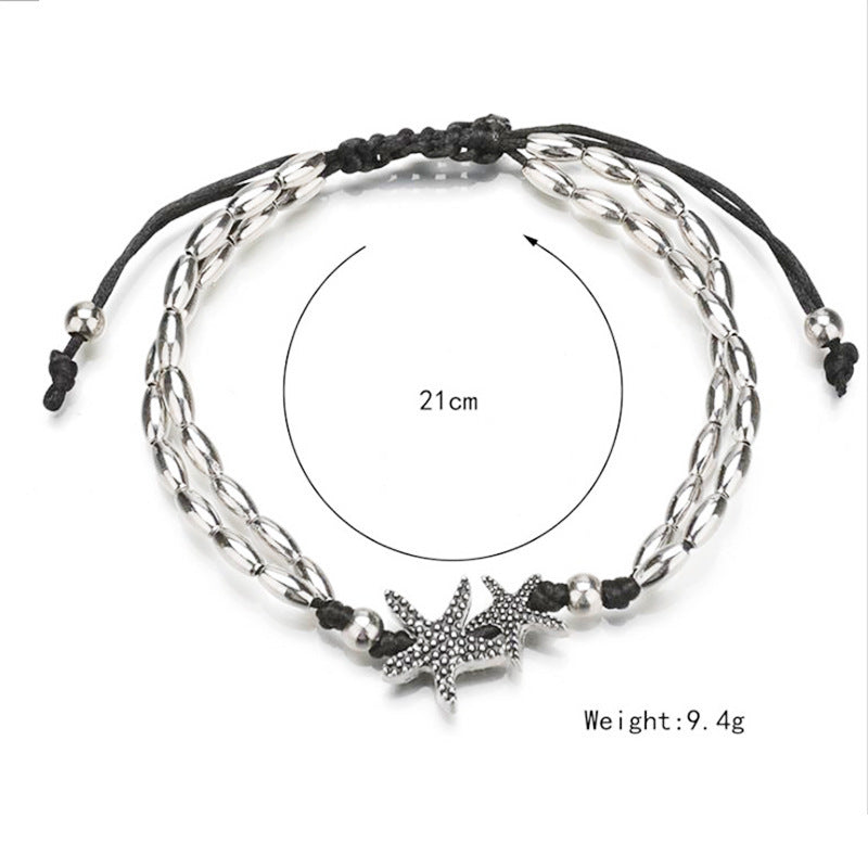 Womens Anklet Starfish Rune Geometric Beach Foot Chain Aluminum Alloy Jewelry Gift For Women European Starfish