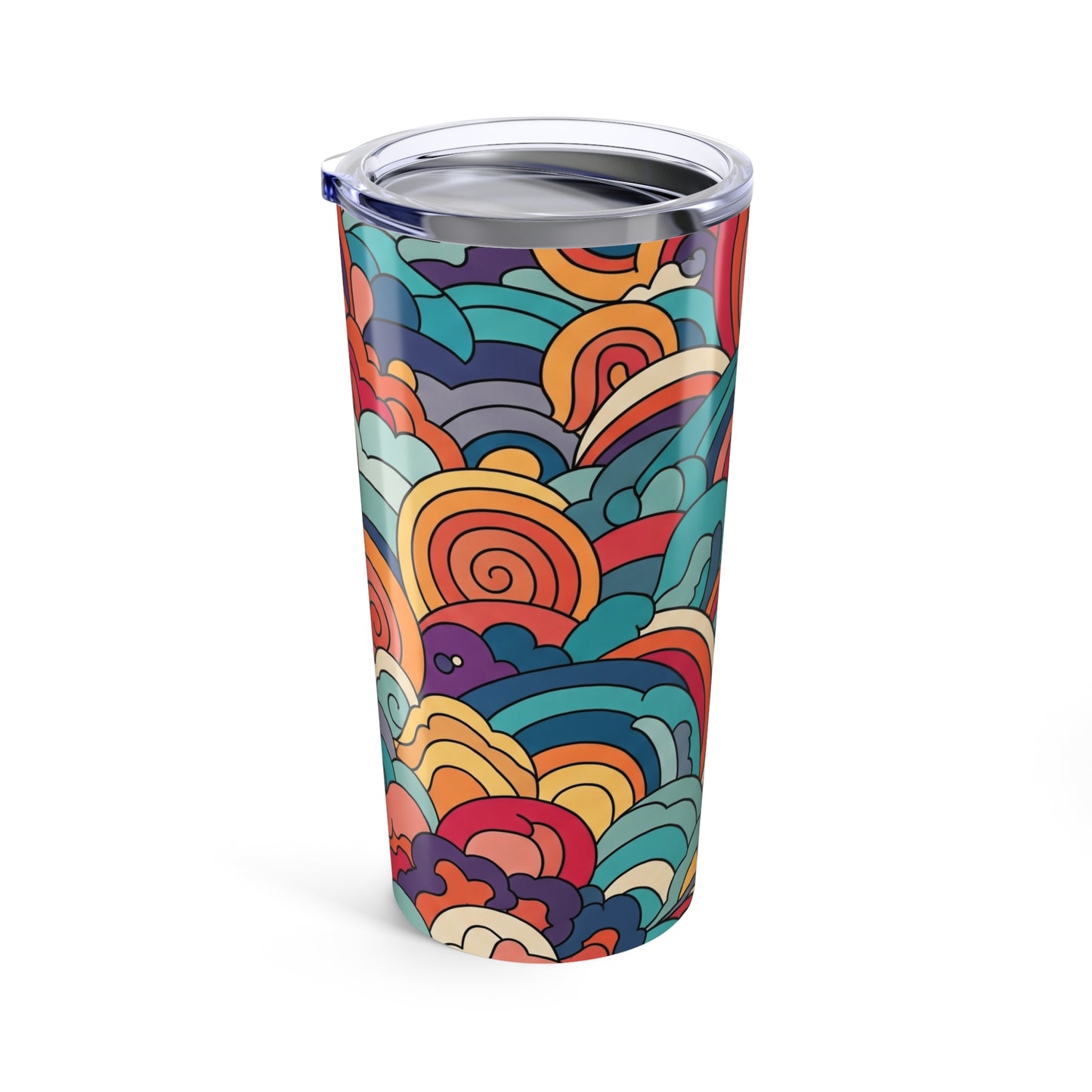 20 Ounce Steel Printed Tumbler Vacuum Insulated Leak Proof Coffee Cup With Lid For Hot And Cold Beverages