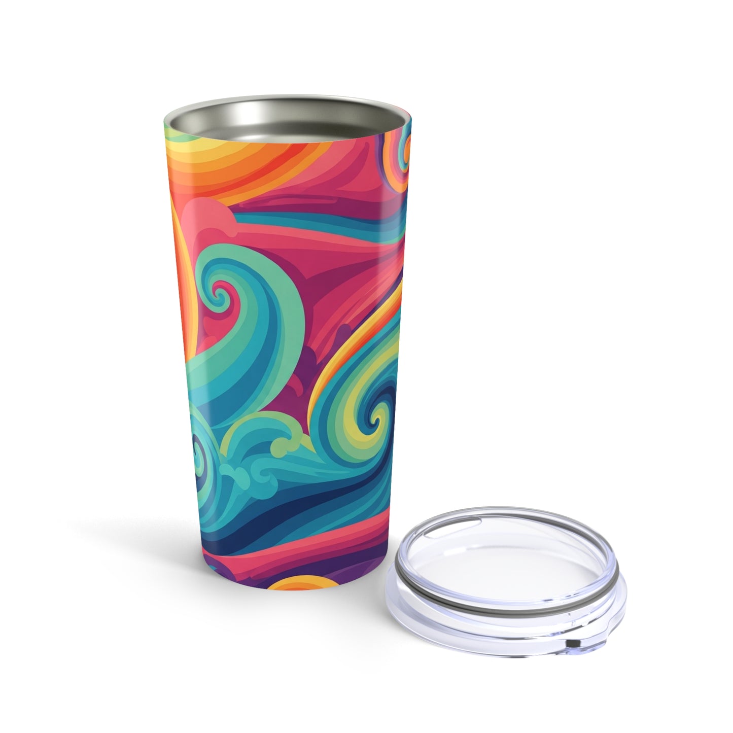20oz Stainless Steel Tumbler Printed Artwork Double Wall Vacuum Insulated Leak Proof Spill Resistant Travel Mug