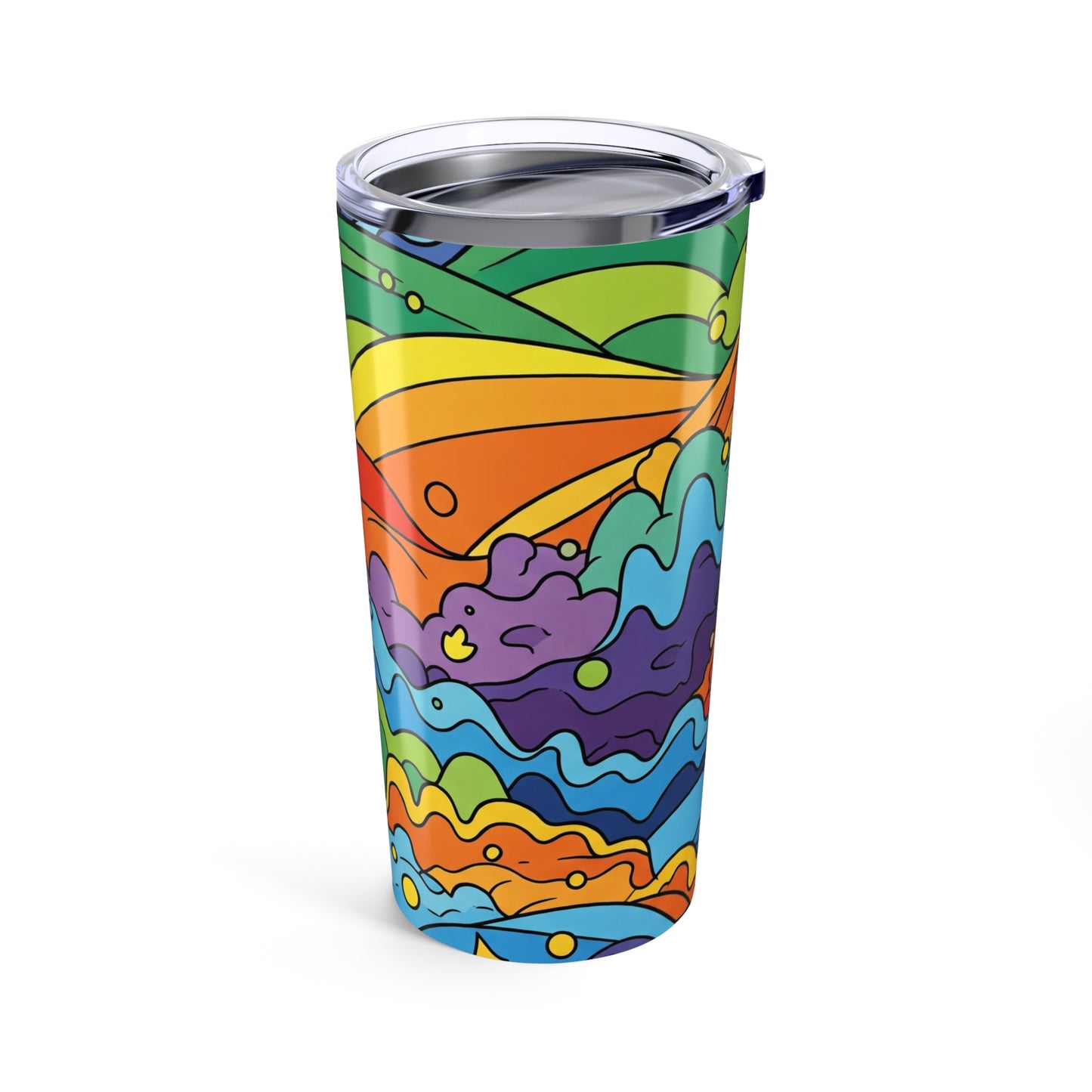 20oz Stainless Steel Tumbler With Vacuum Insulation Printed Travel Mug For Hot Or Cold Drinks Durable Dishwasher