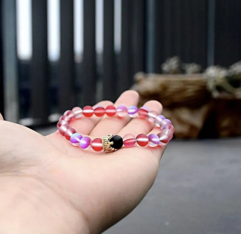 Unisex Constellation Glass Bead Bracelet 8mm Beads 19cm Length For Anniversary Gift Or Couple Opening Ceremony