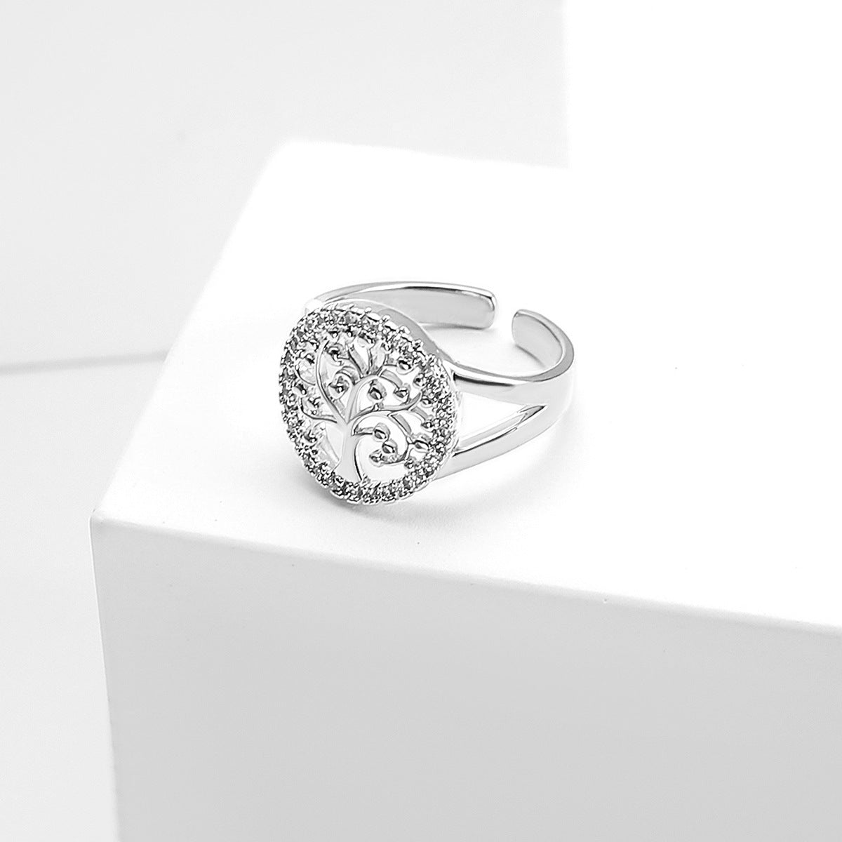 Simple Retro Knuckle Water Drop Geometry Diamond Ring Open Mouth Copper Geometric Animal Zodiac Electroplating Sweet