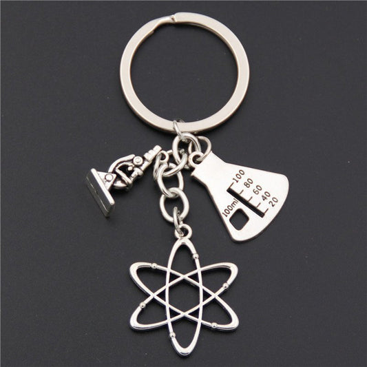 Unisex Chemistry Keychain Gift For Teachers DNA Molecule Zinc Alloy Science Enthusiast Accessory Classroom Decor