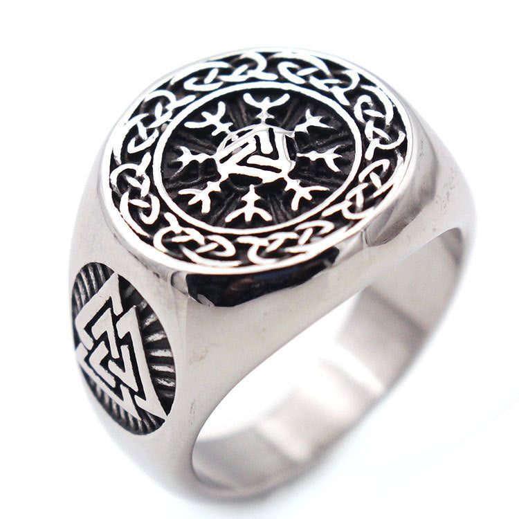 Viking Round Harpoon Stainless Steel Ring