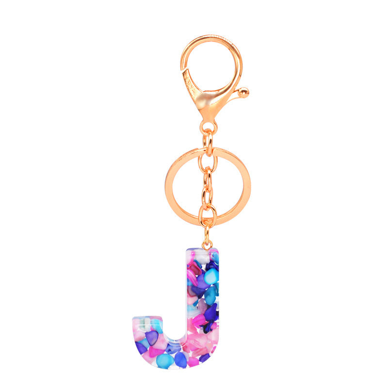 Epoxy Letters Keychain Unisex Initial Pendant Alphabet Charm Decoration With Individual Packaging Epoxy Letters Keychain