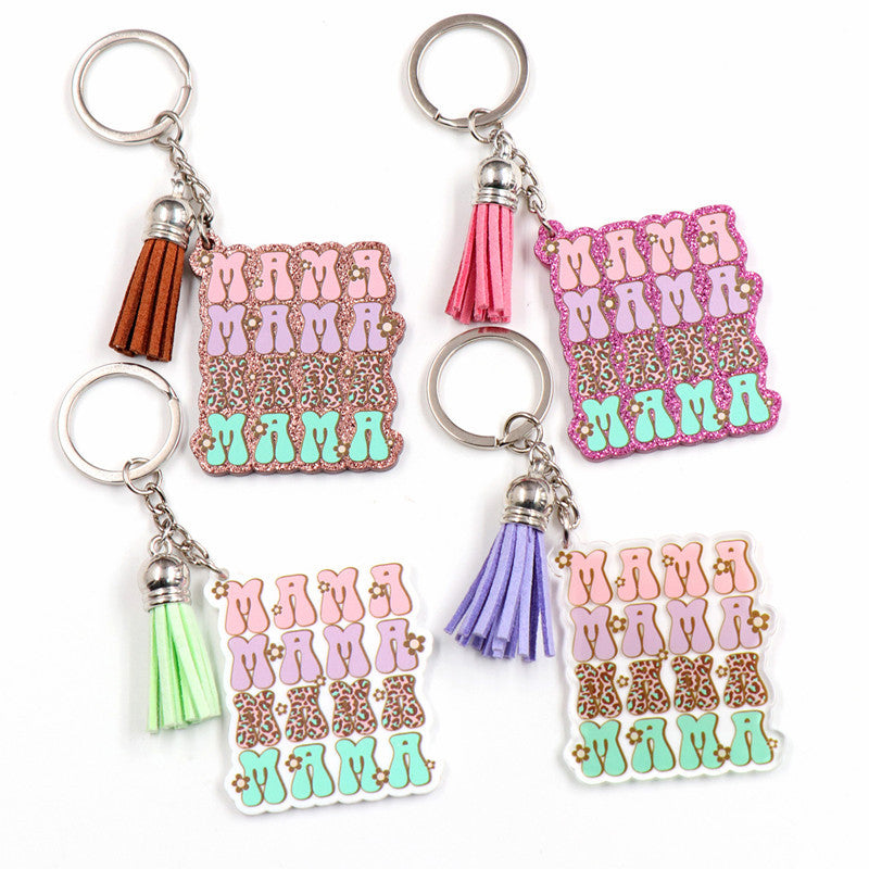 Acrylic Keychain Floral Gift For Couples Mothers Day