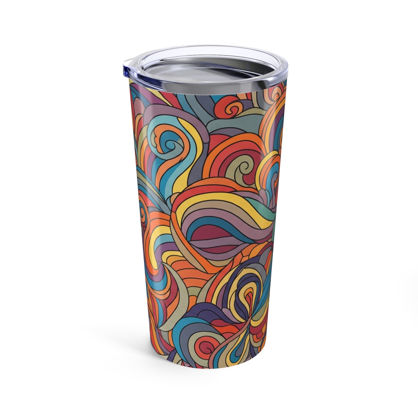 20 Oz Steel Travel Mug With Printed Design Vacuum Insulated Double Wall Spill Resistant Thermal Cup For Hot
