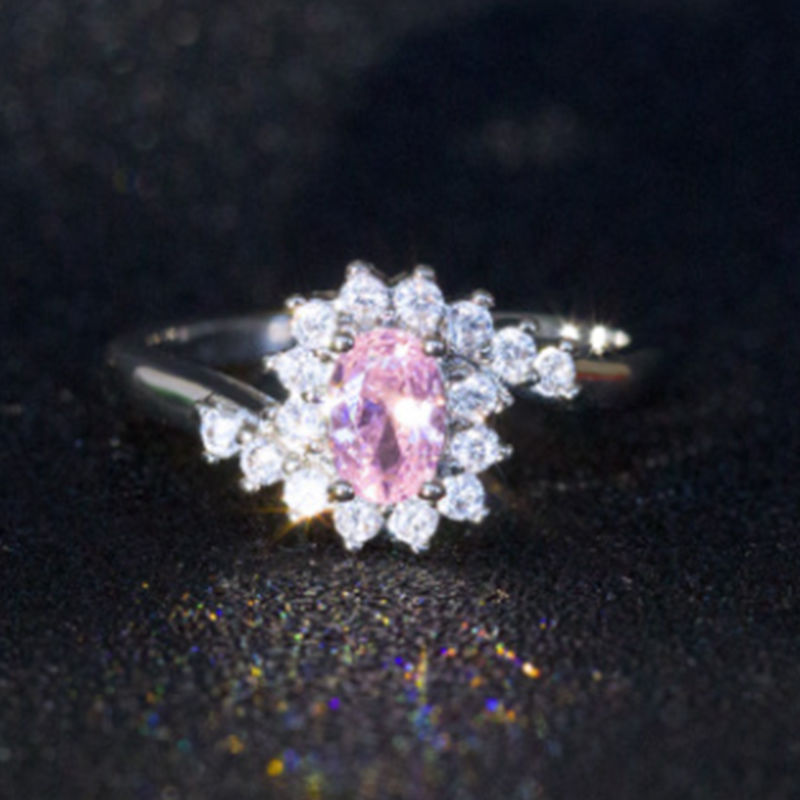 Geometric Alloy Ring With Inlaid Artificial Gemstones Electroplated Metal Fashion Jewelry For Women Party Style