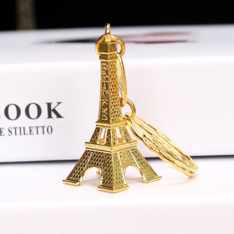 Eiffel Tower Keychain Vintage Alloy Key Chain Paris Souvenir Gift Iron Tower Key Ring Decorative Gold Finish Unisex