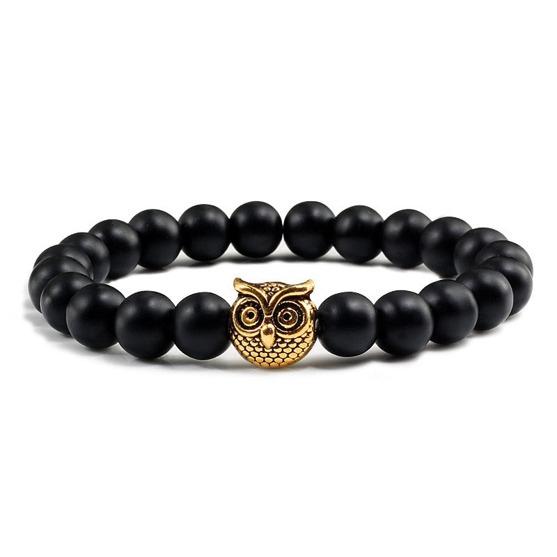 Ethnic Gold Plated Bracelet Round Beads Black Matte Finish Alloy Bangle National Fashion Wrapped Beads Leopard