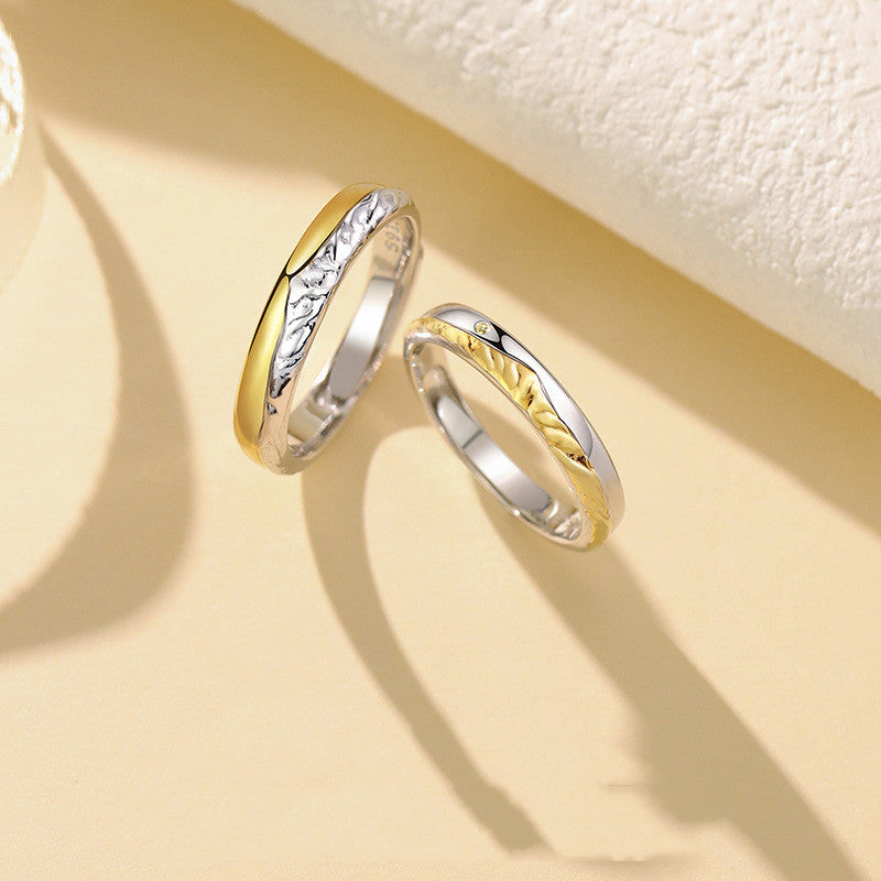 Couple Rings Adjustable Copper Rings Men Women Electroplated Matching Rings His And Hers Fashion Jewelry Sunset