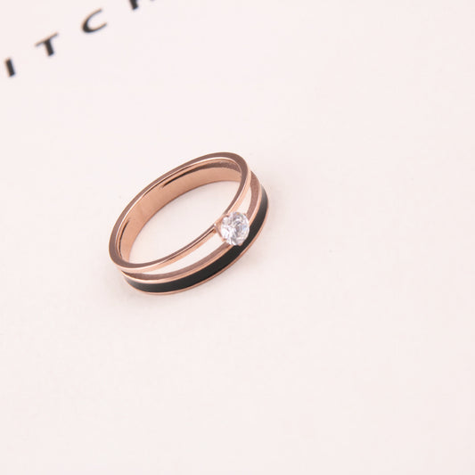 Womens Double Layer Black Face Fashion Ring With Diamond Accent Index Finger Ring Multi Layer Must Have Fashion Women