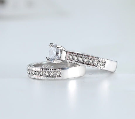 Womens Double Decker Layered Stackable Ring Brass and White Steel Jewelry Elegant Durable Luxury Gift Idea Now