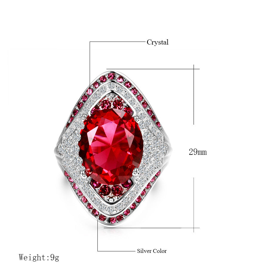 Womens Ruby Ring Size 7 925 Sterling Silver Elegant Design with Sparkling Red Gemstone Jewelry Elegant Everyday Jewelry