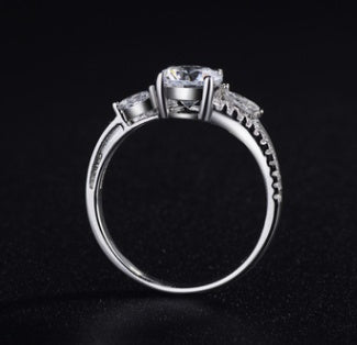 Geometric Copper Ring With Diamond Studs Horse Eye