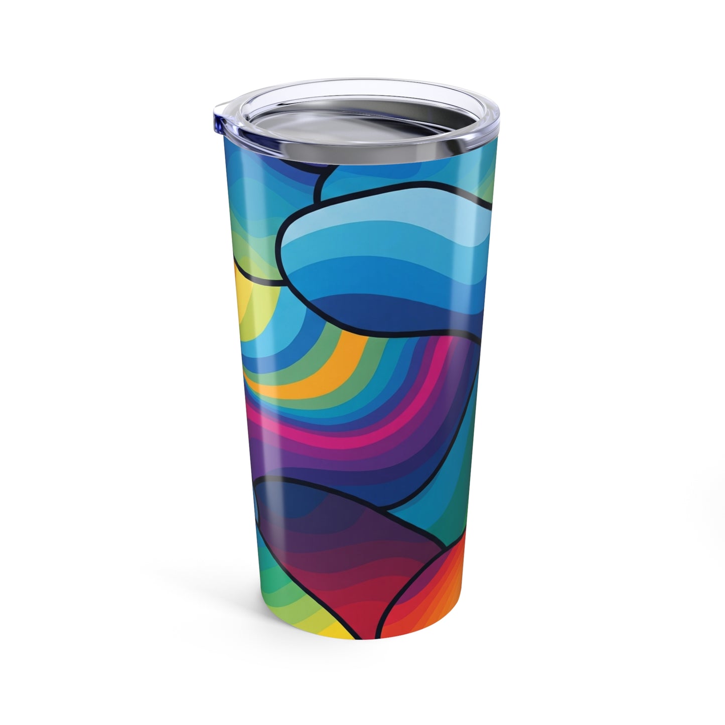 20 Oz Stainless Steel Travel Tumbler With Printed Pattern Double Wall Vacuum Insulated Leak Proof Hot Cold