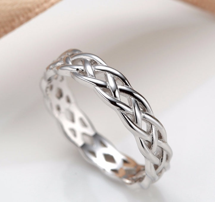 Sterling Silver Round Ring 4mm Unisex Wedding Band 925 Silver European American Gift Packaged Gift Box Special