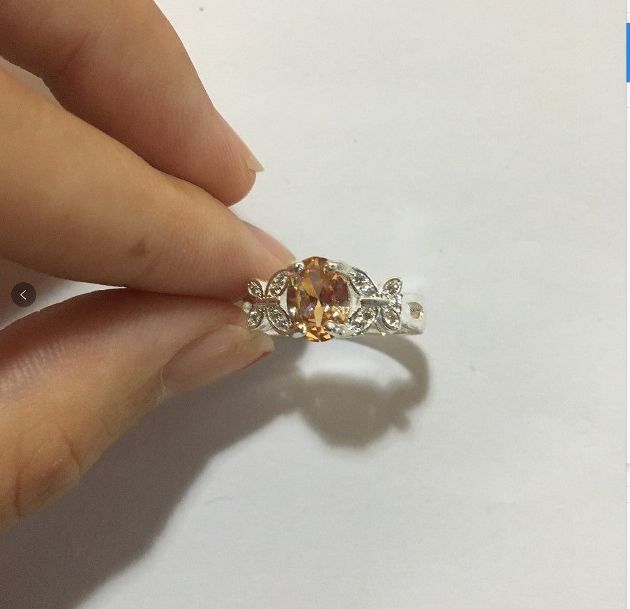 Zircon Bow Ring Electroplated Dainty Fashion Jewelry For Her