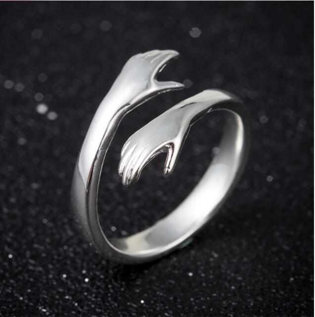 Vintage Hug Ring Eco Friendly White Copper Lightweight Thin Band For Women And Men Ideal Everyday Jewelry Gift